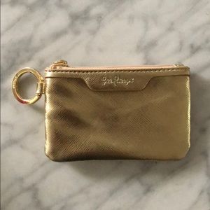 Lilly Pulitzer gold change purse/wallet